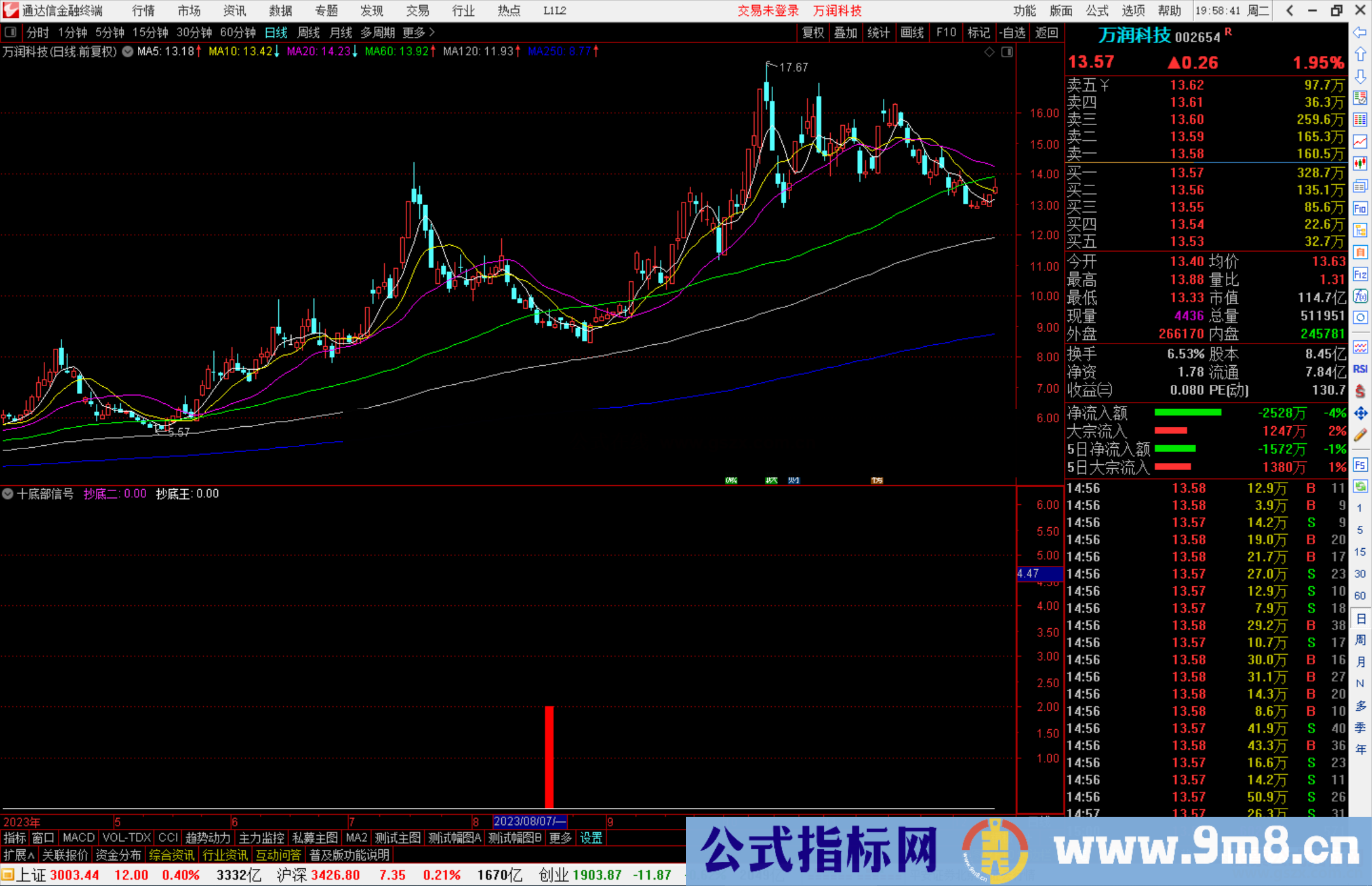 通达信智慧王私募版之十底部信号指标公式源码