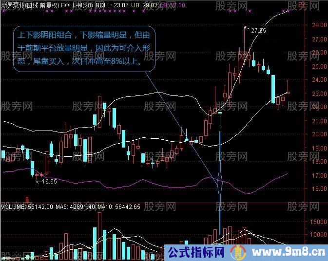 长上下影结合阴阳量能选股