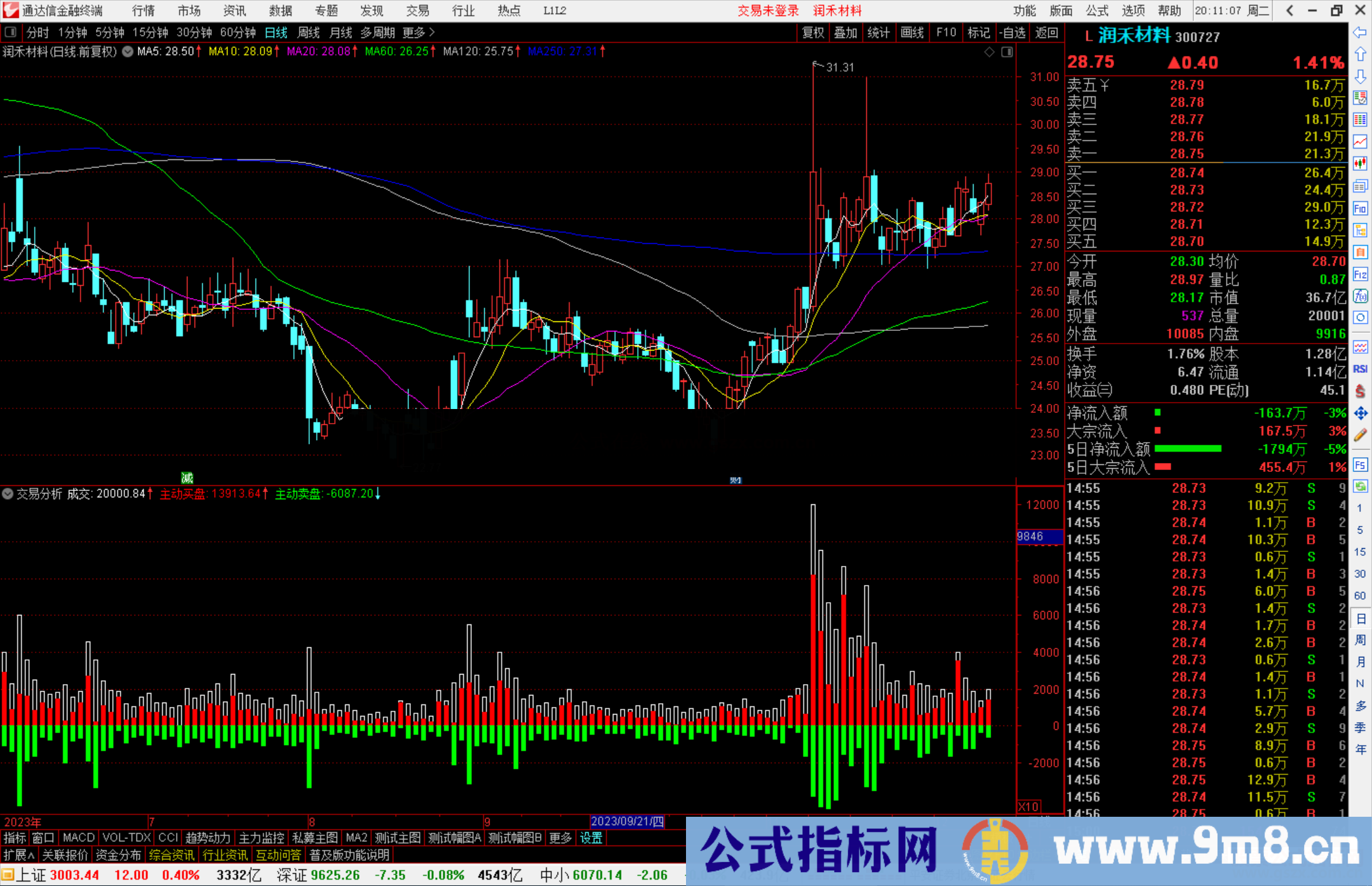 通达信智慧王私募版之八交易分析指标公式源码附图