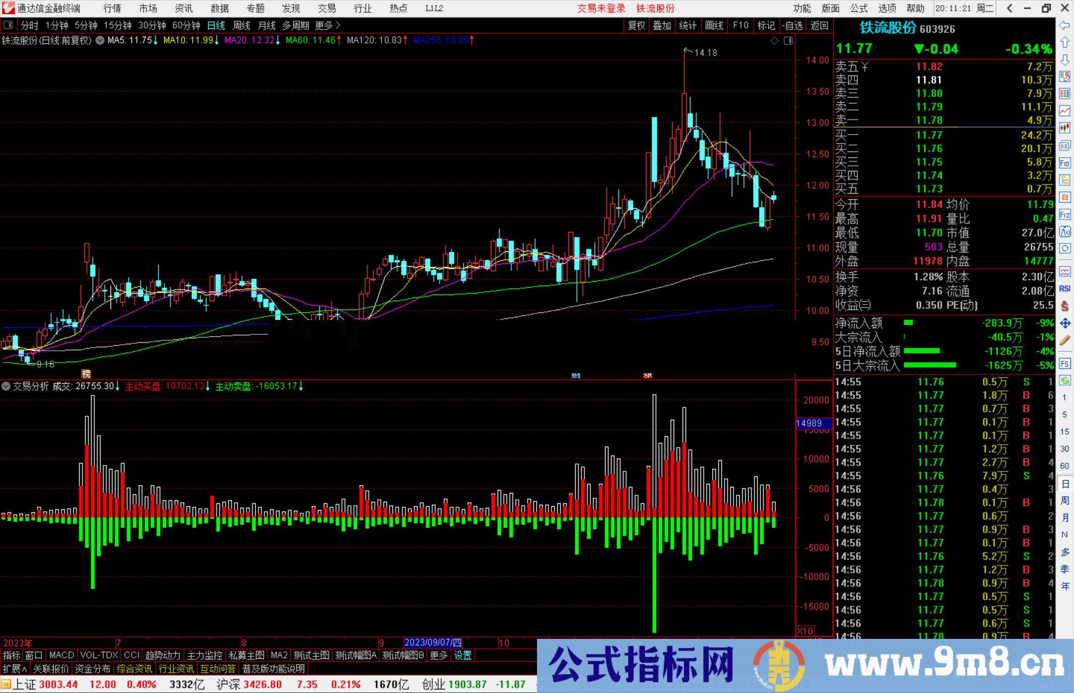 通达信智慧王私募版之八交易分析指标公式源码附图