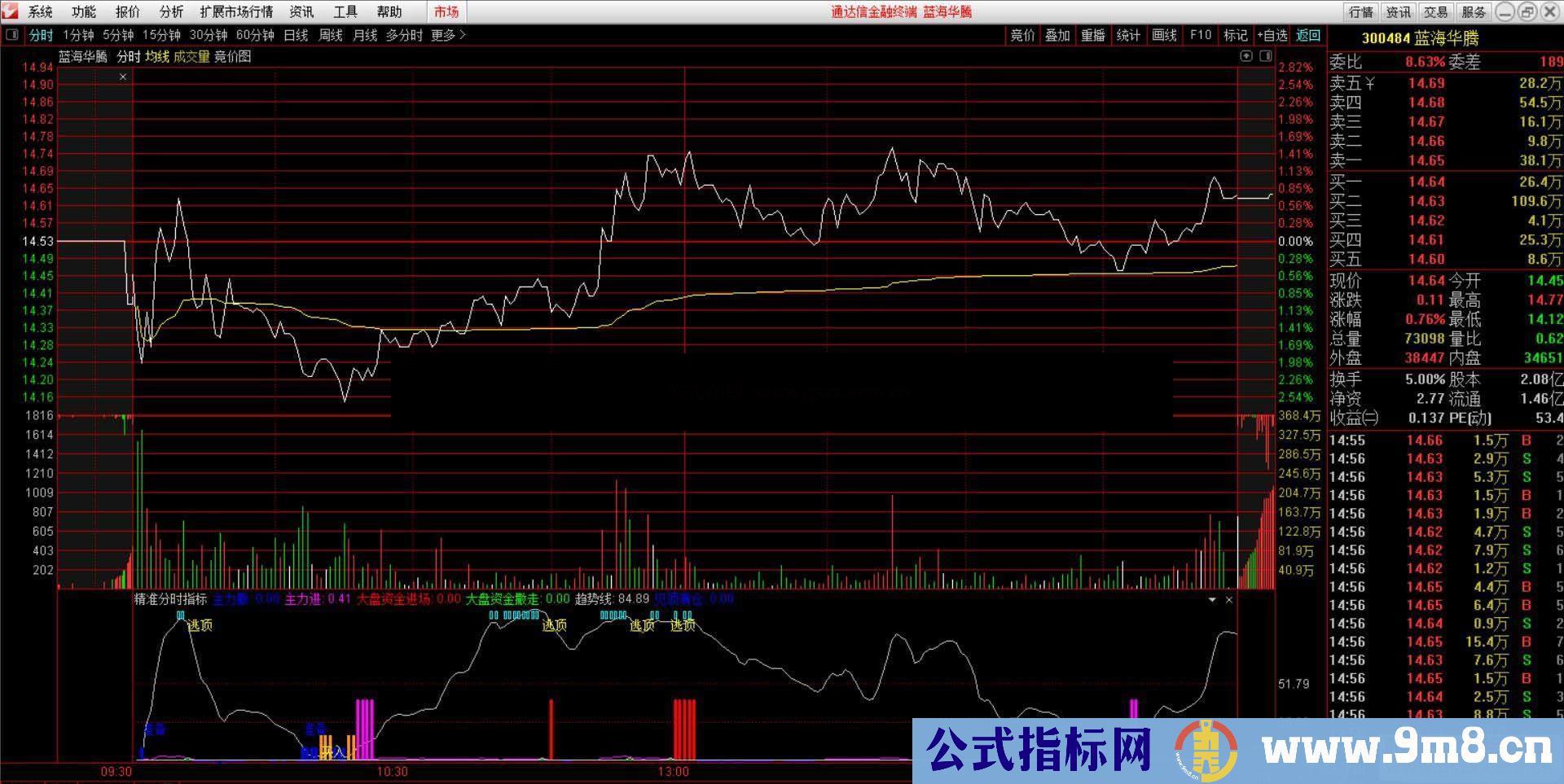 通达信精准分时副图指标 源码 贴图 未加密 无未来