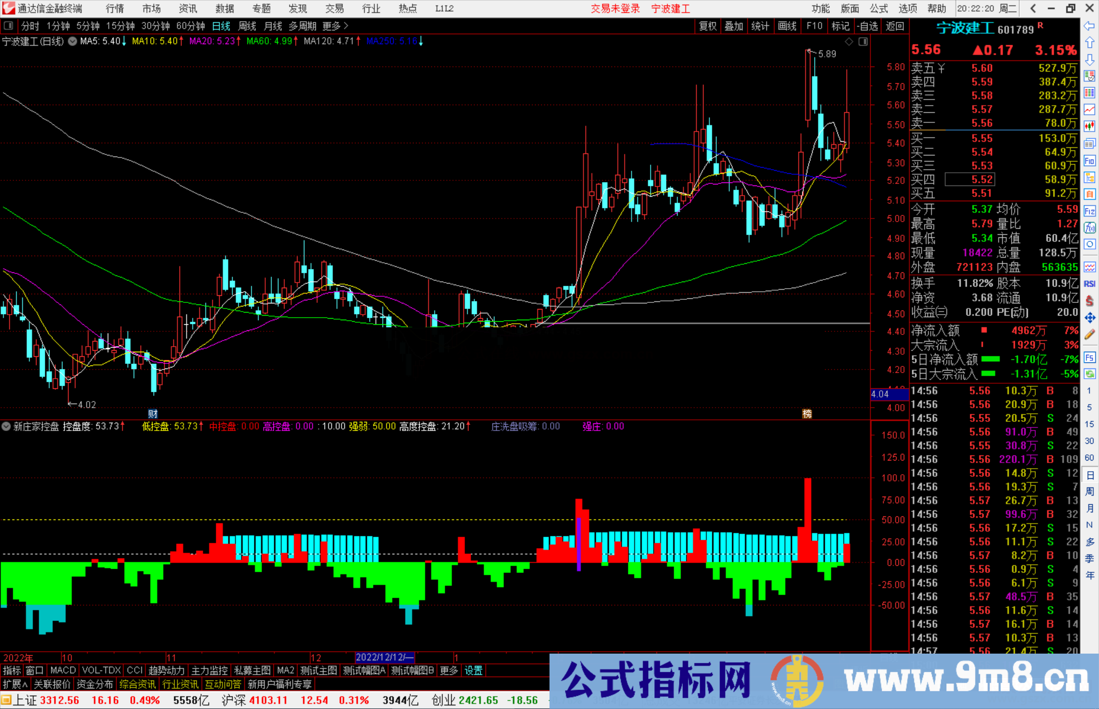 通达信新庄家控盘指标公式源码副图