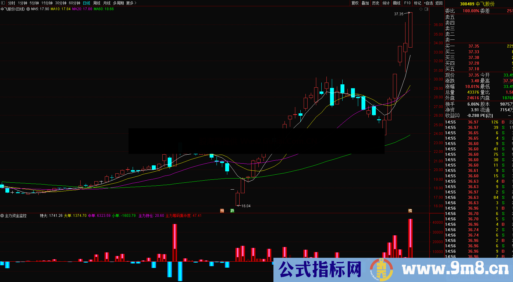 2020主力资金监控（指标/副图/通达信/贴图）无未来 简单明了 