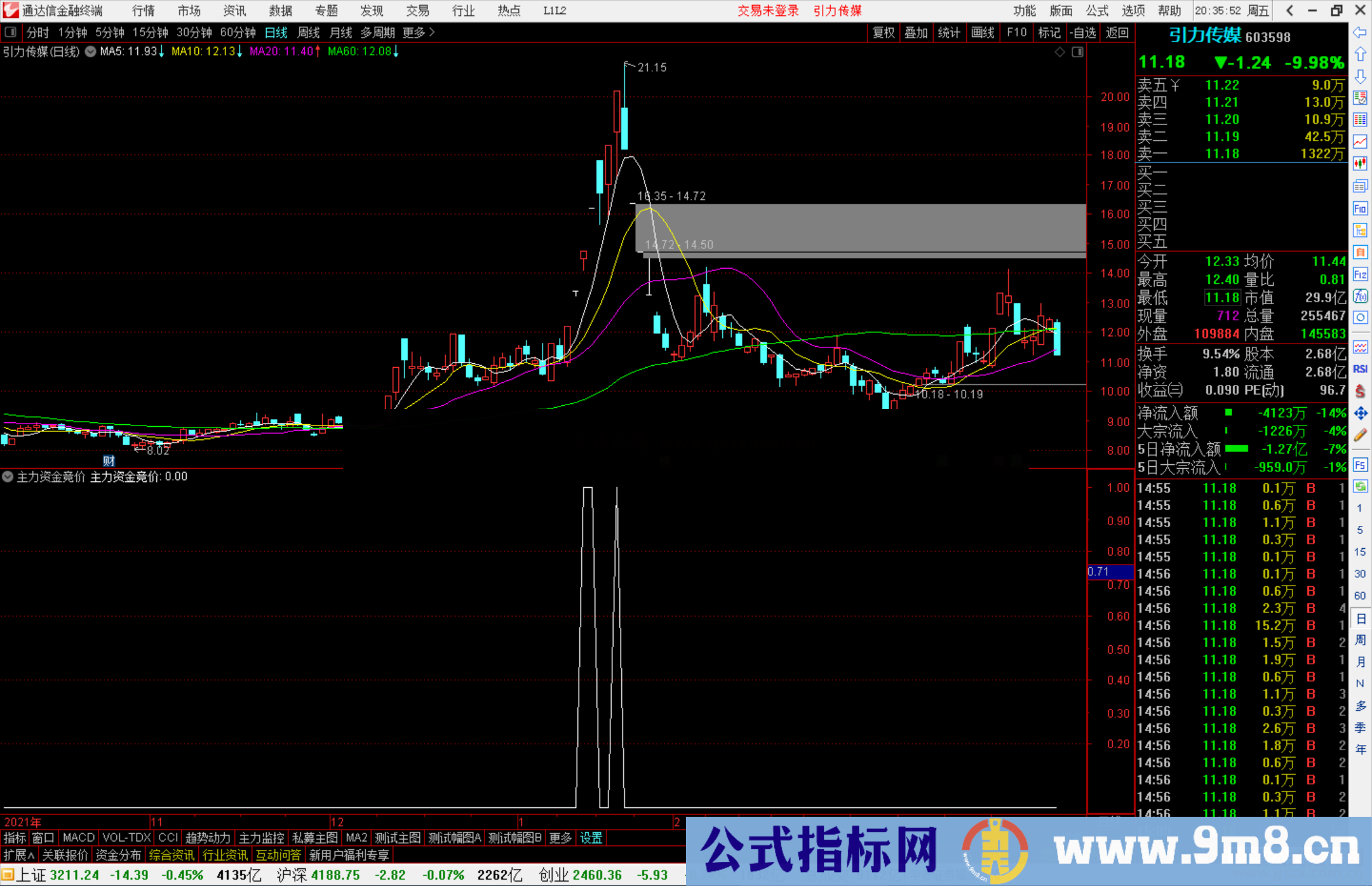 通达信主力资金竞价排序源码