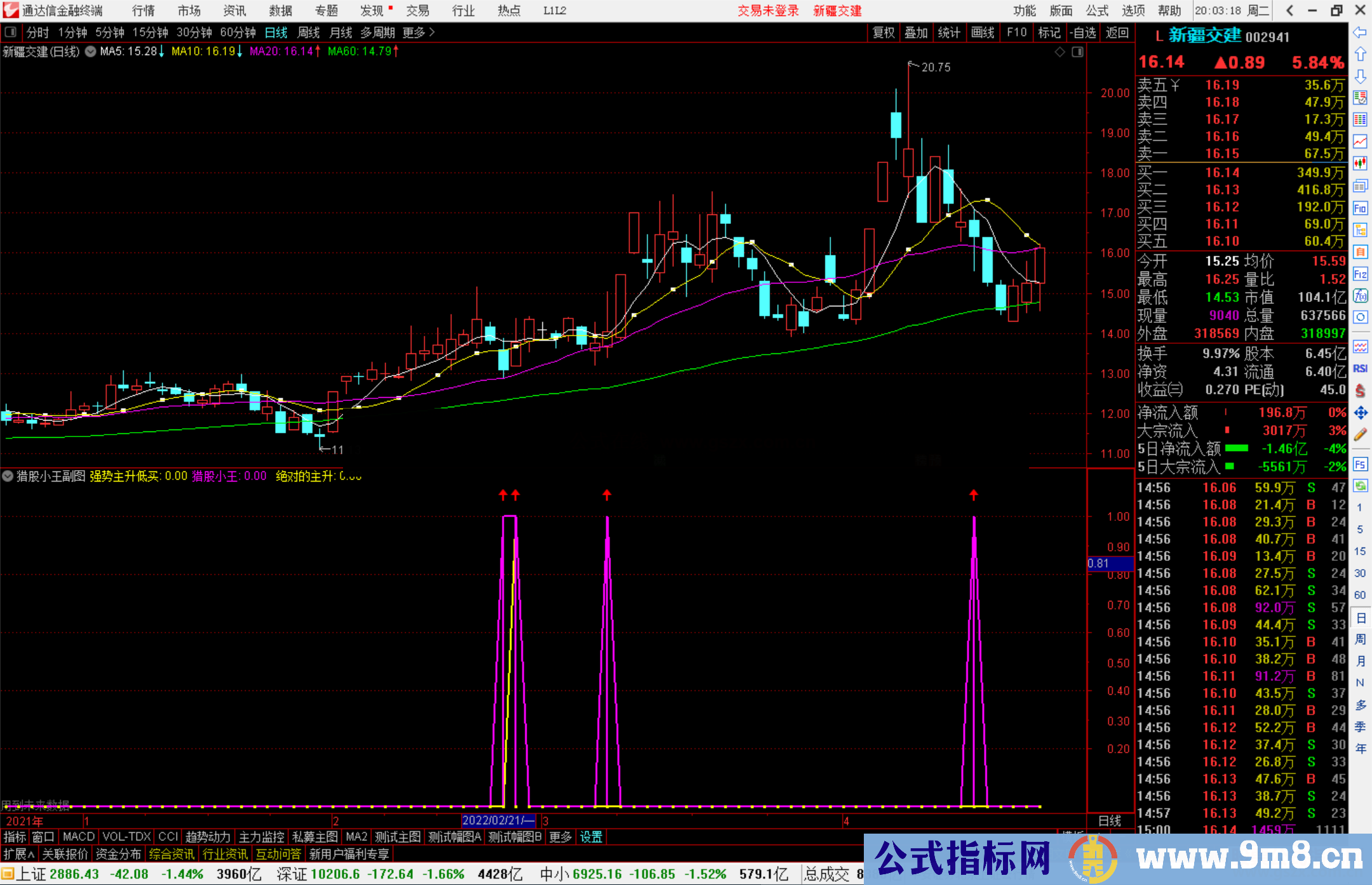 通达信猎股小王 强势主升低买副图/选股预警 源码