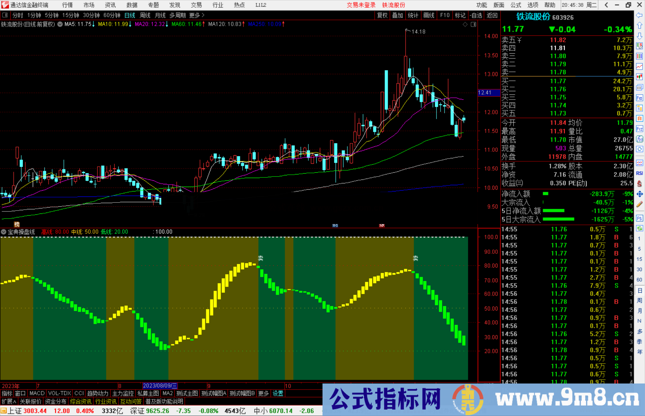 通达信智慧王私募版之二宝典操盘线指标公式源码