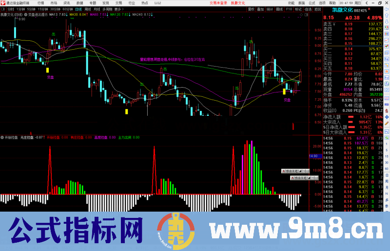 通达信开始控盘副图/选股预警指标公式源码