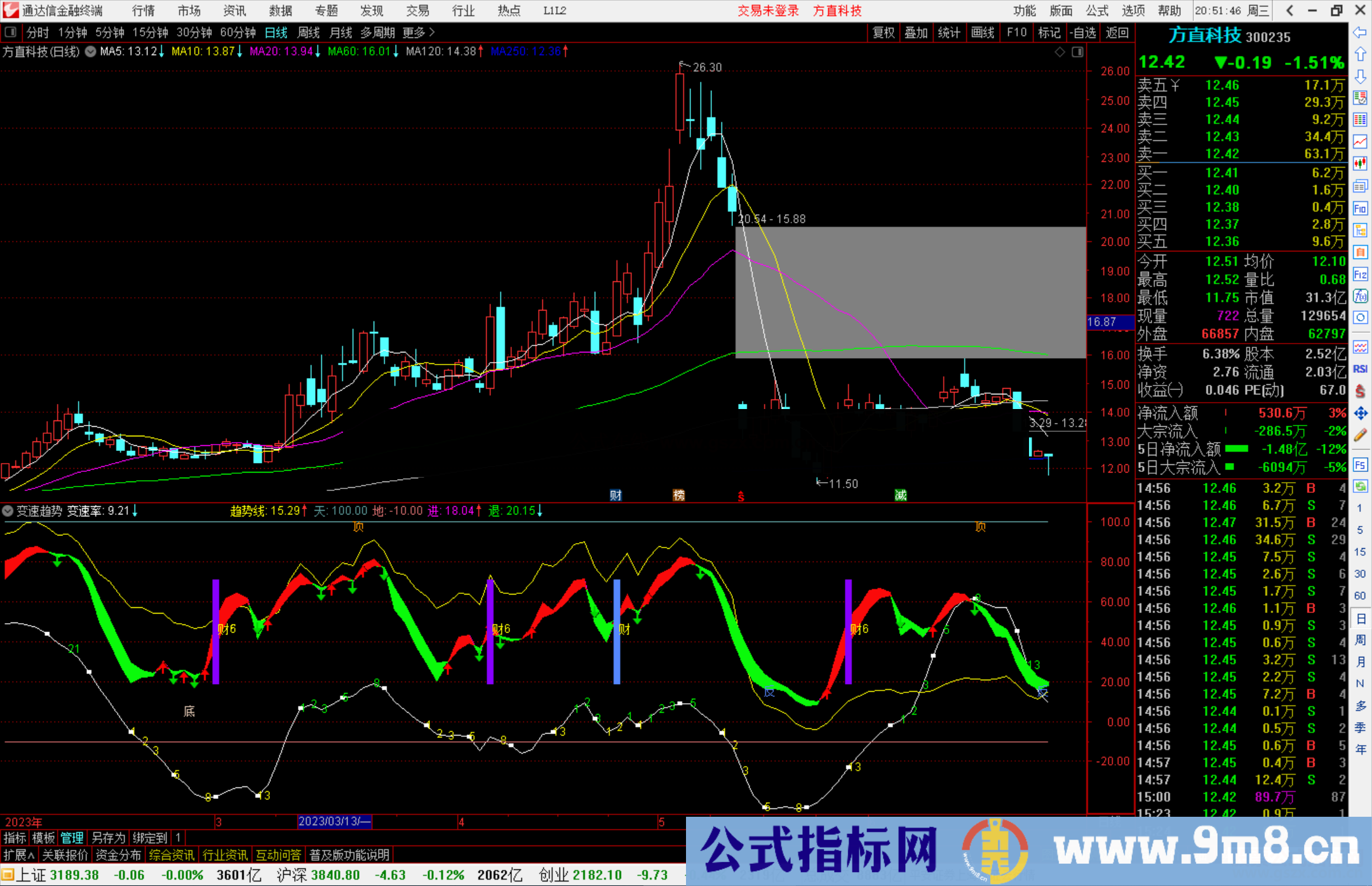 通达信变速趋势指标公式源码副图