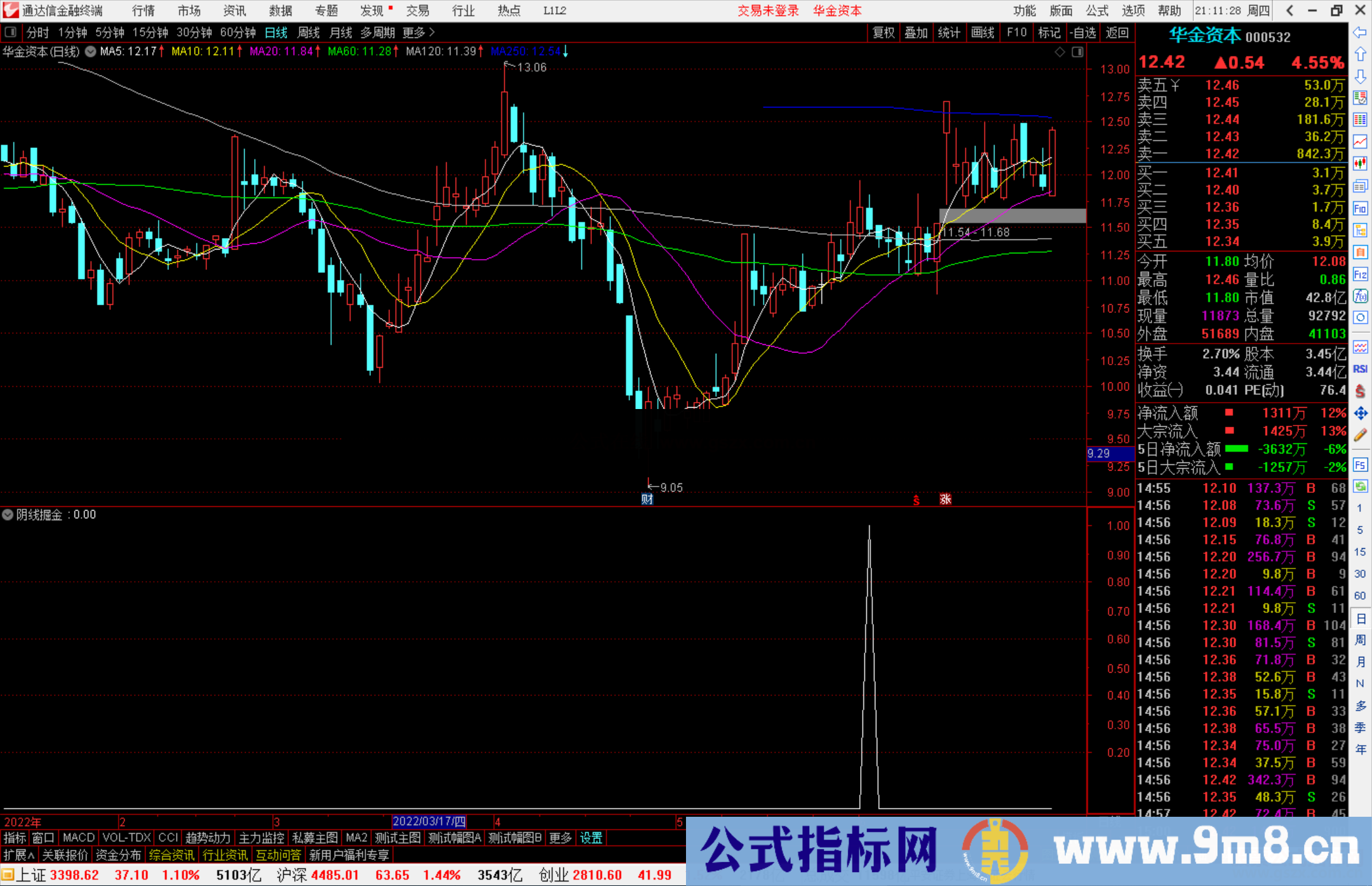 通达信阴线掘金副图/选股预警 源码