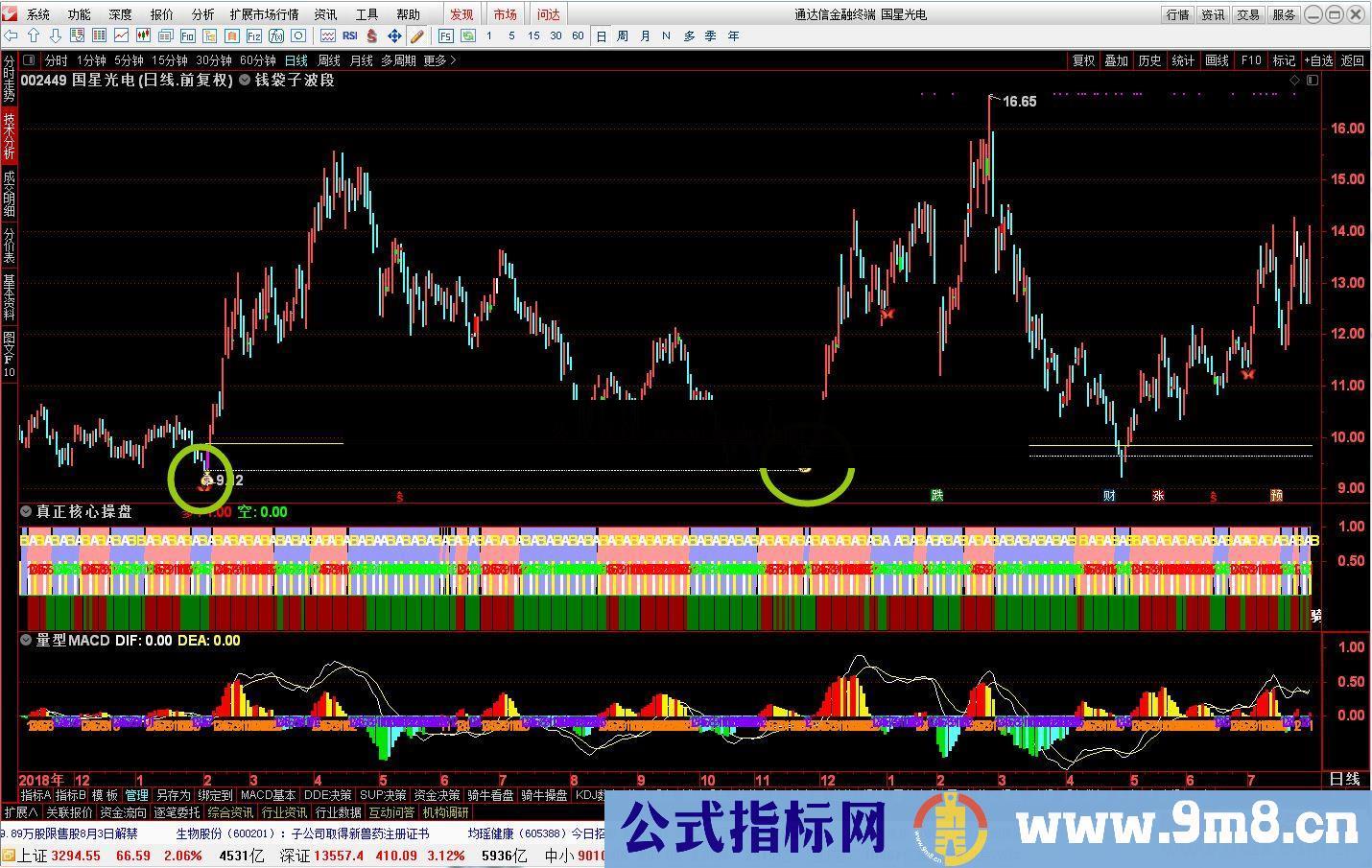 通达信波段主图（出现钱袋子和蝴蝶注意）共振最佳介入点