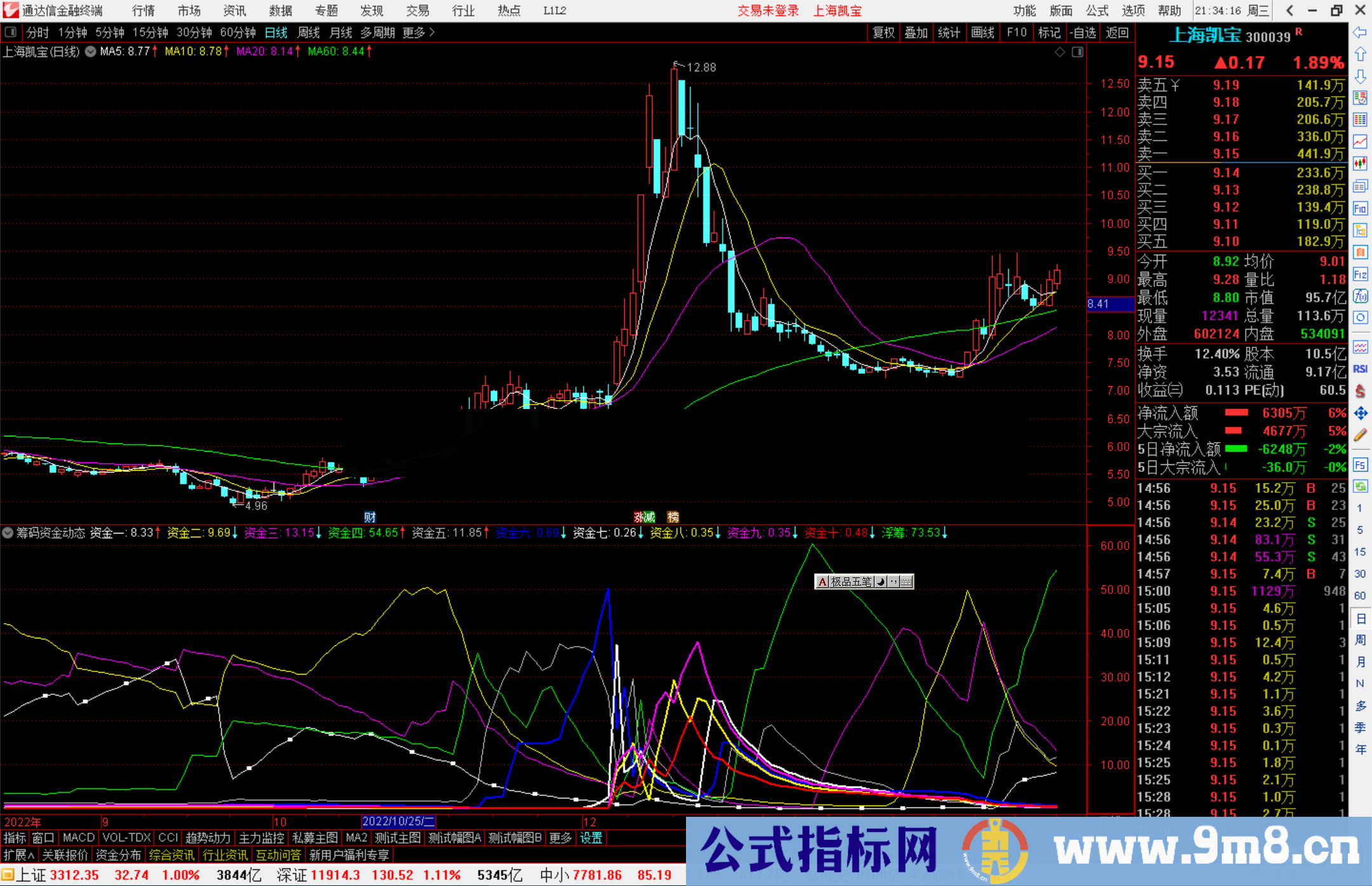 通达信筹码资金动态指标公式源码