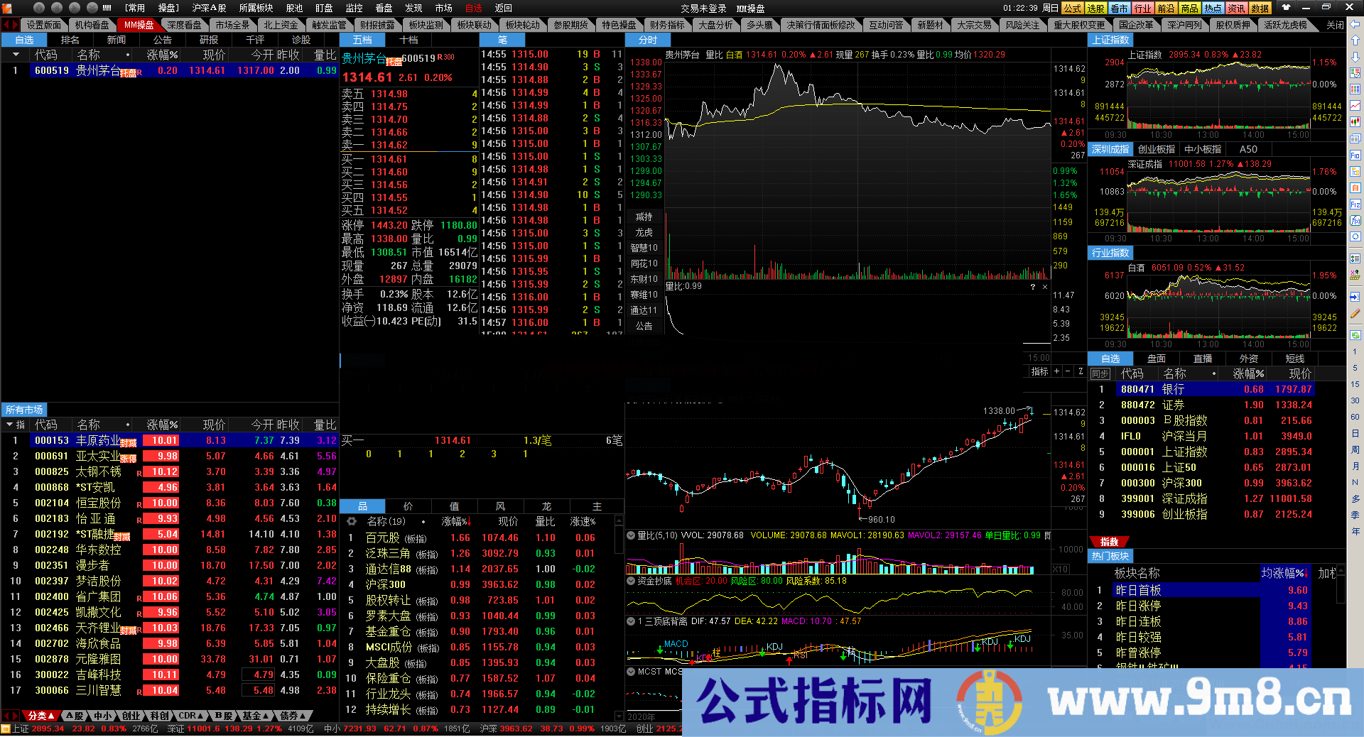 自用改良版看盘面板，另附几个常用指标