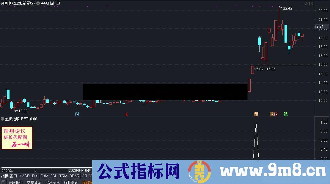 通达信公式追板选股打板追涨停类公式副图选股源码