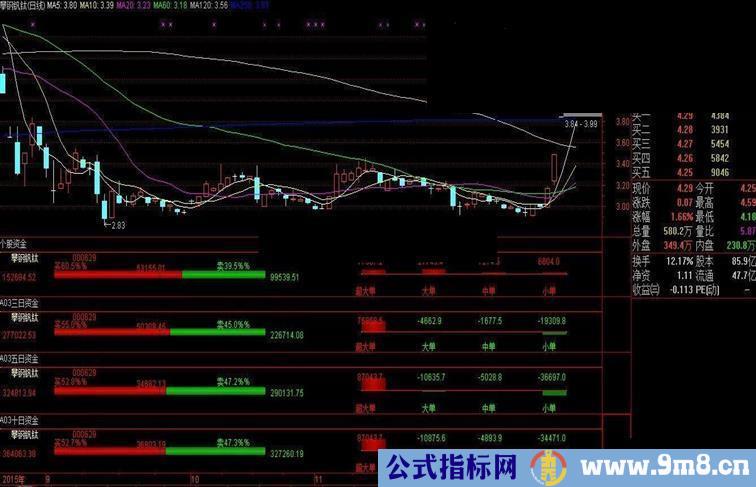 通达信个股资金副图公式