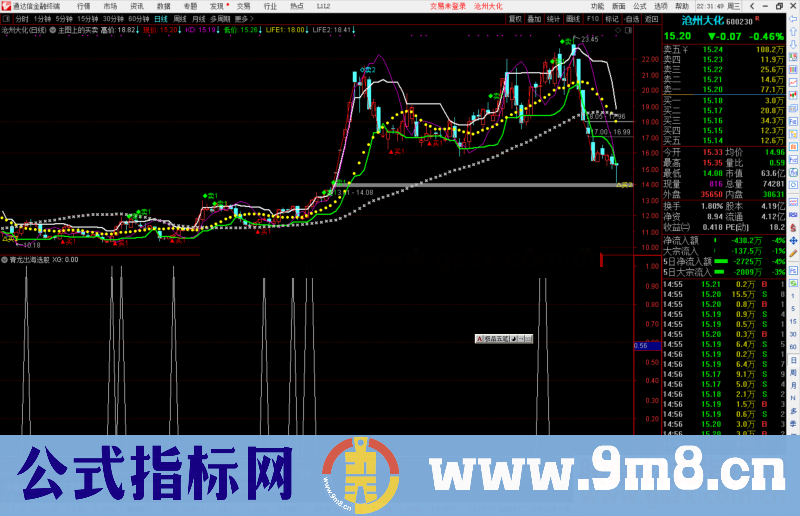 通达信青龙出海选股指标公式源码副图