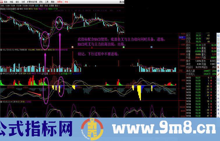 通达信MACD+主力进出（指标副图贴图）