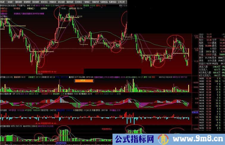 通达信成交量差判顶底副图 源码 用法说明