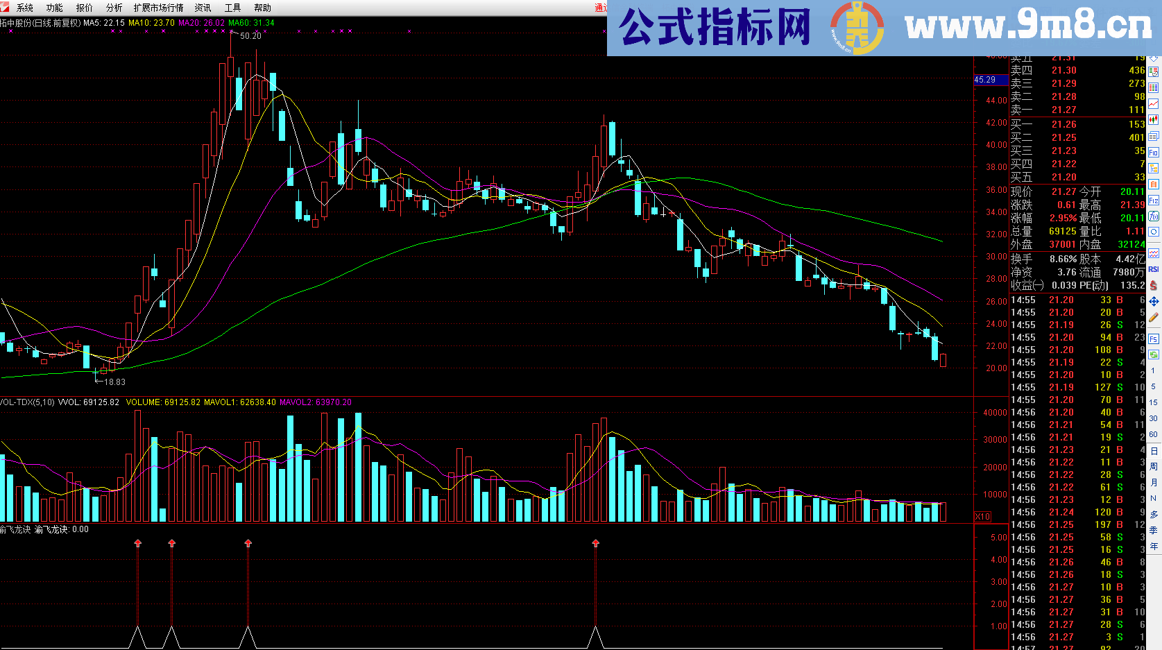 渝飞龙诀（指标 副图/选股 通达信 贴图）