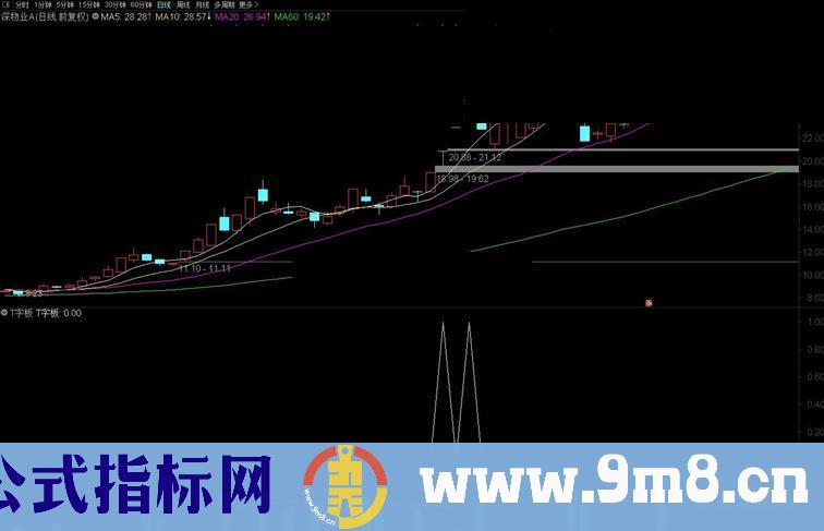 通达信涨停战法 T字板副图/选股预警 源码