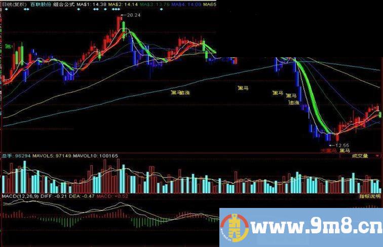 黑马组合公式（主图、积极介入点、大黑马）指标公式源码