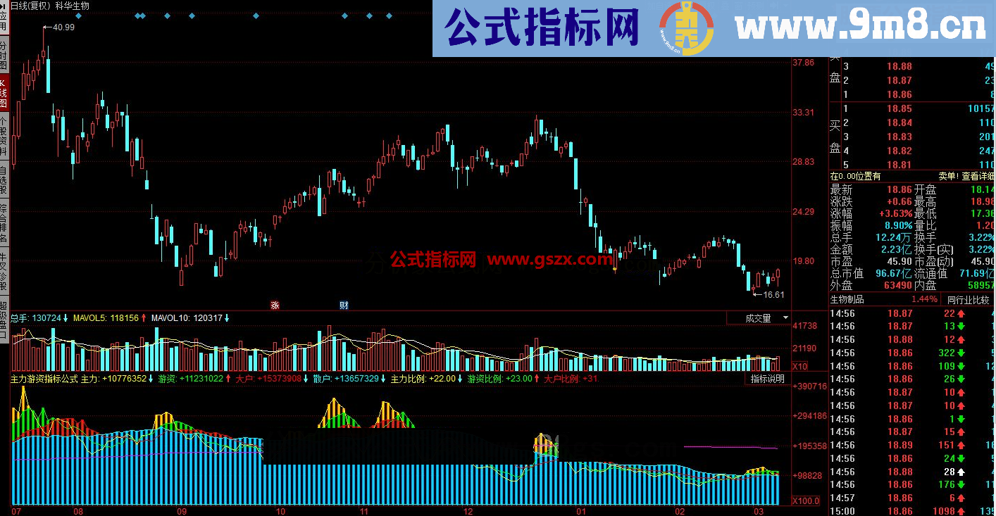 同花顺主力游资指标公式