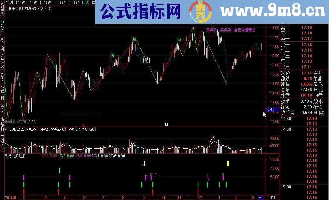 通达信风行共振副图源码