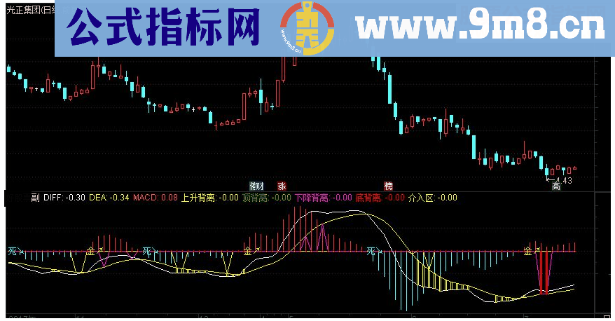 通达信黄金MACD副图指标 源码 