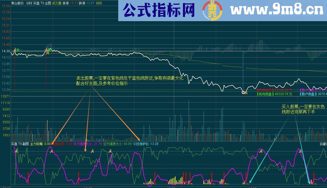 通达信实盘 T+0 副图 (副图分时副图 贴图) 主图副图配合使用 准确性较高