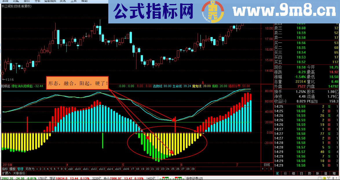 通达信我是高手金牌指标阳根起（源码副图 贴图）