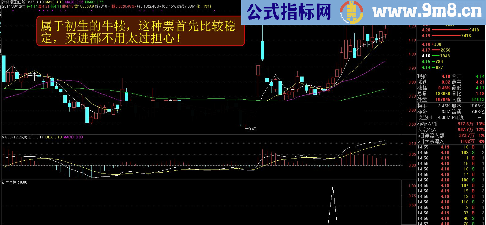 通达信【金钻精品指标】稳健跑步上升之初生牛犊