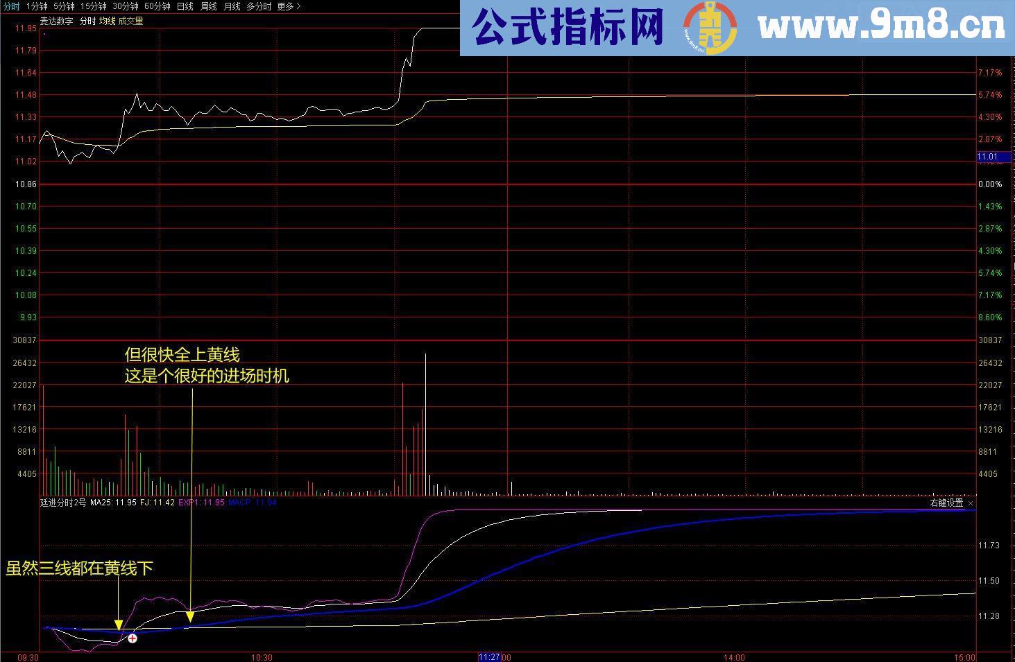 通达信廷进分时2号（源码副图贴图）