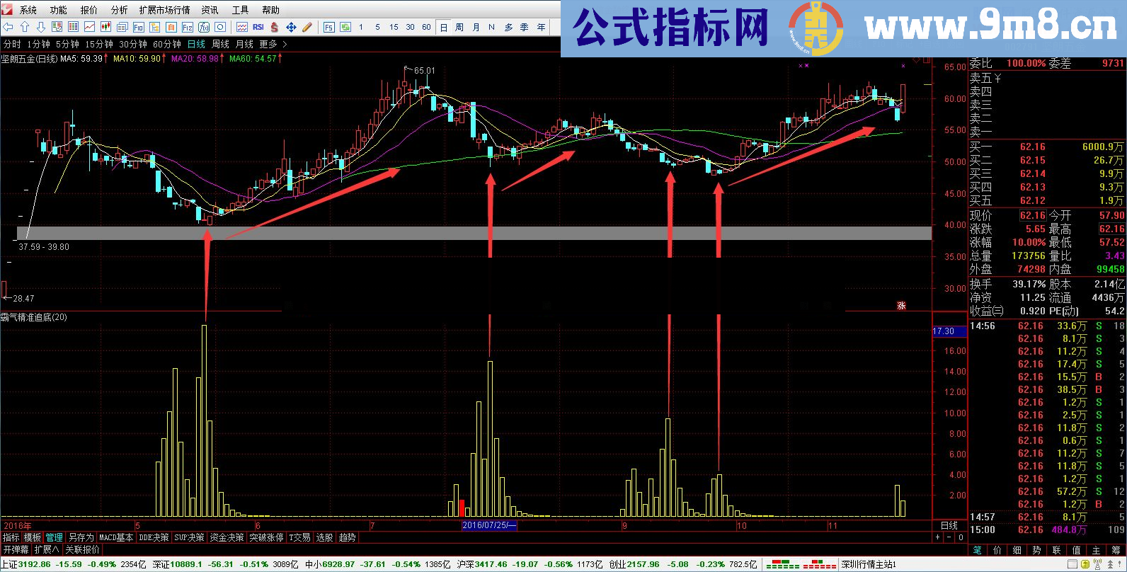 通达信霸气精准追底（源码副图贴图）