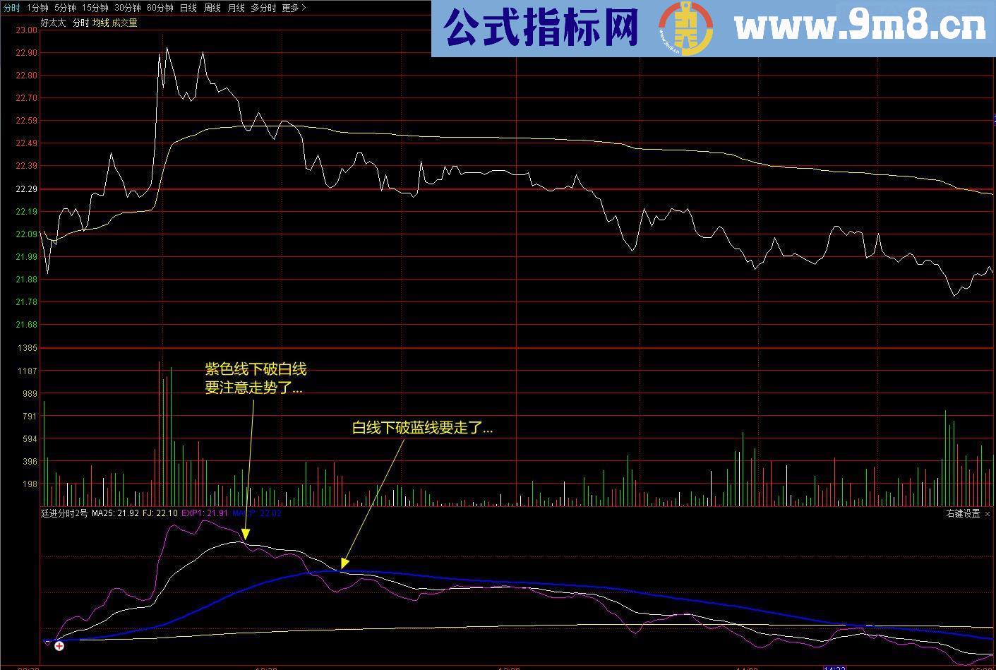 通达信廷进分时2号（源码副图贴图）