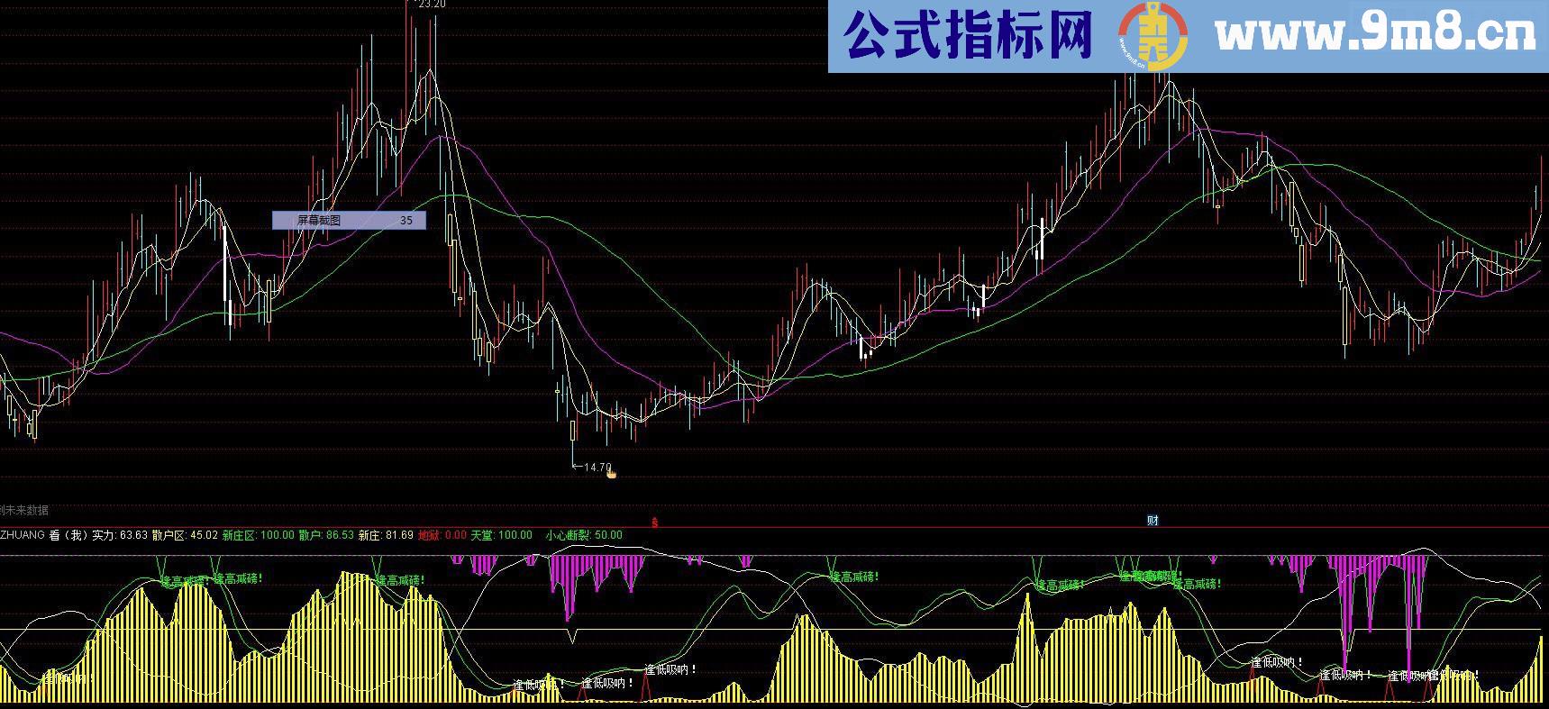 新庄指标，日线波段用副图公式 源码