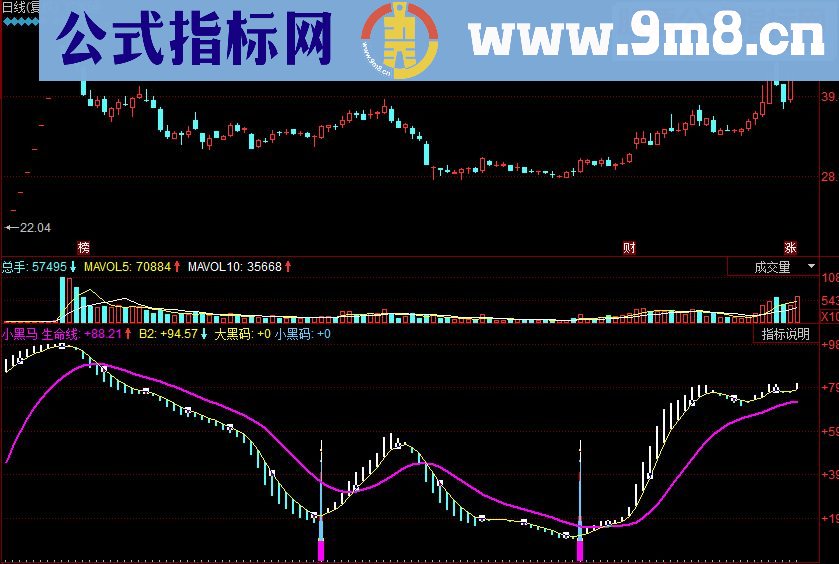 同花顺小黑马副图源码