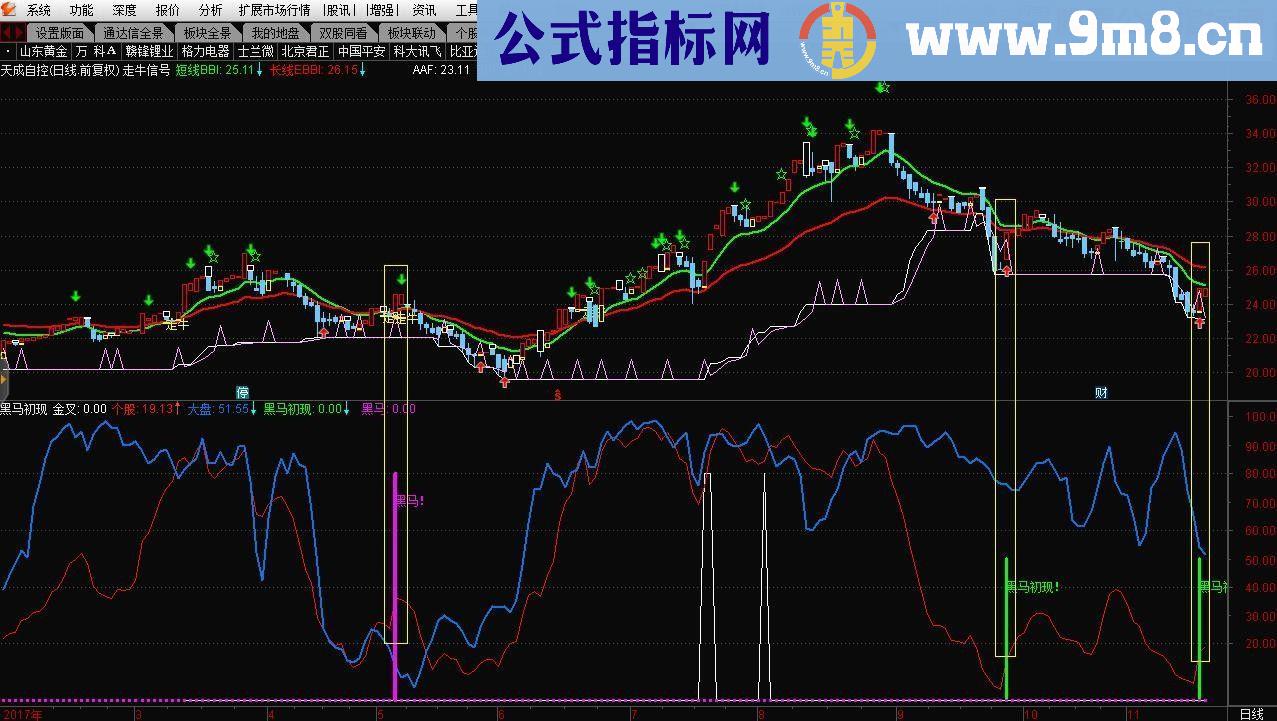 通达信黑马初现指标副图贴图