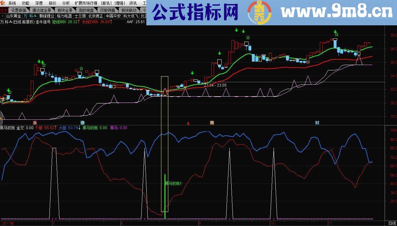 通达信黑马初现指标副图贴图