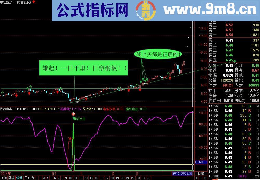 通达信高手系列，猎豹出击！源码副图无未来