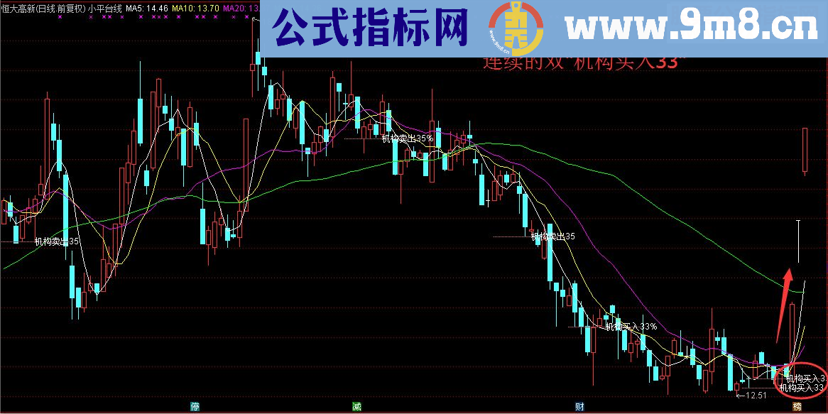 小平台线，显示机构交易数据（指标 通达信 主图 源码 贴图 说明）没有未来函数