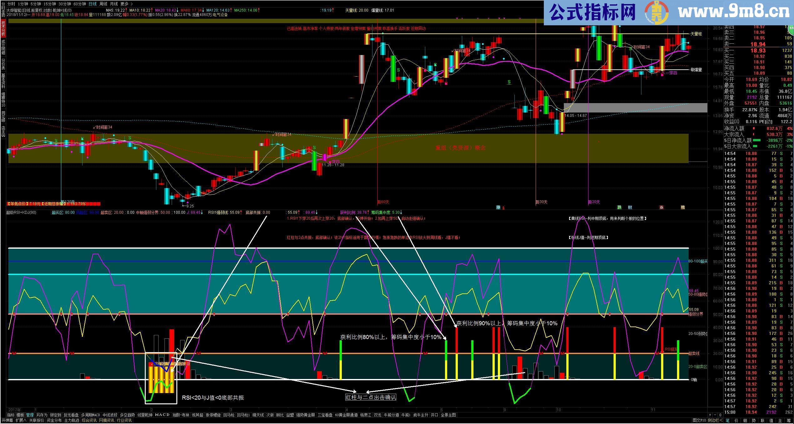 通达信益盟杨肃江RSI+KDJ2合指标副图源码