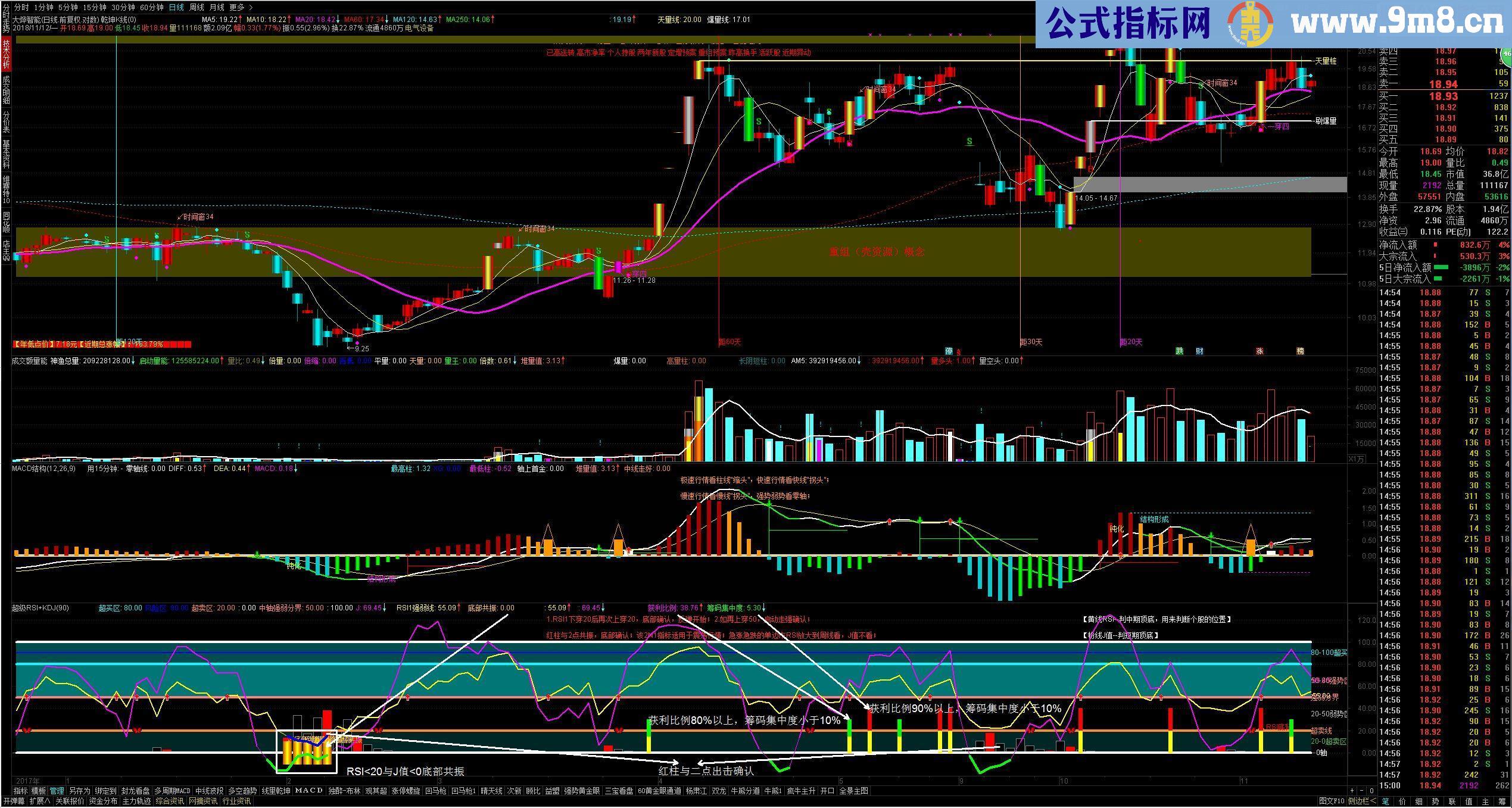 通达信益盟杨肃江RSI+KDJ2合指标副图源码