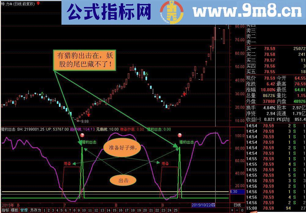 通达信高手系列猎豹出击副图源码无未来