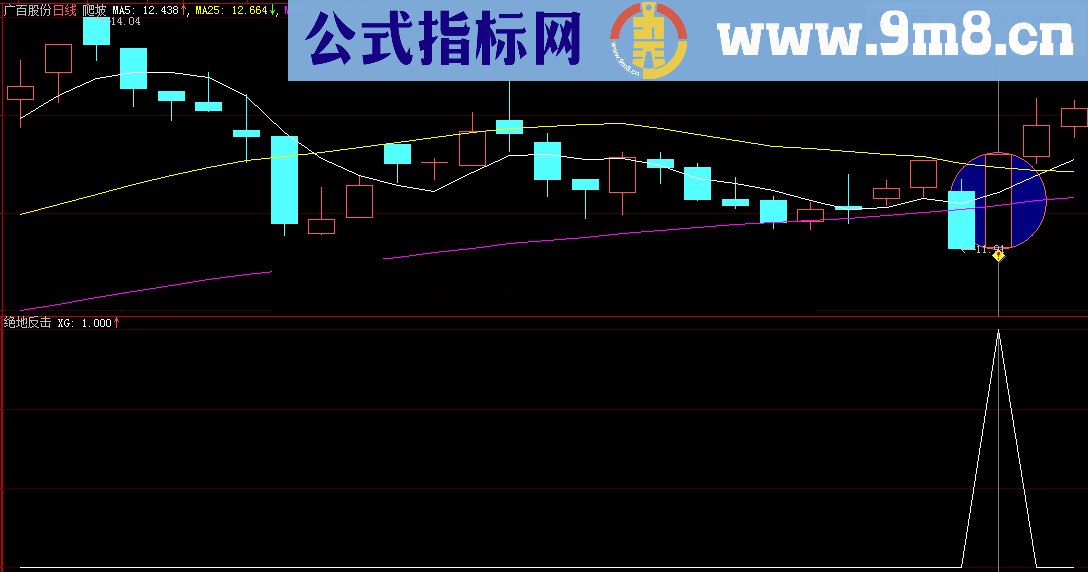 绝地反击（选股指标，大智慧通用源码）