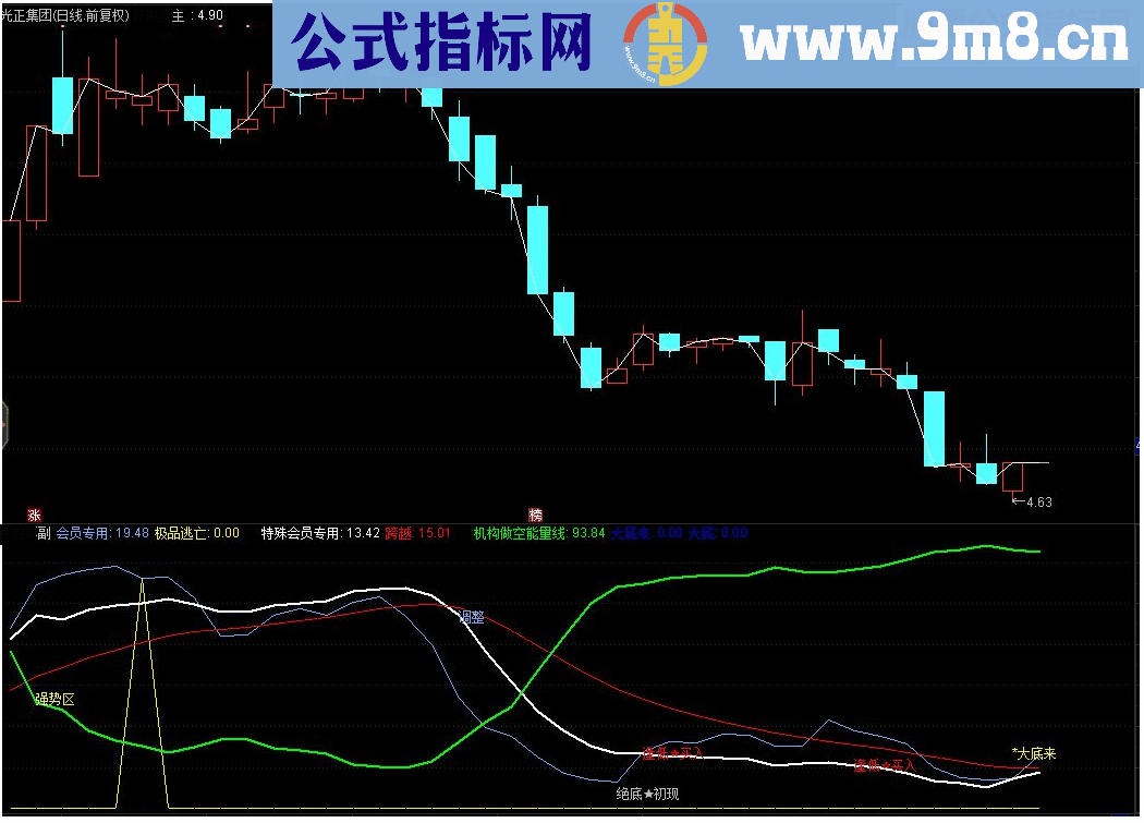 通达信价值连城 极品逃顶抄底买入副图指标源码