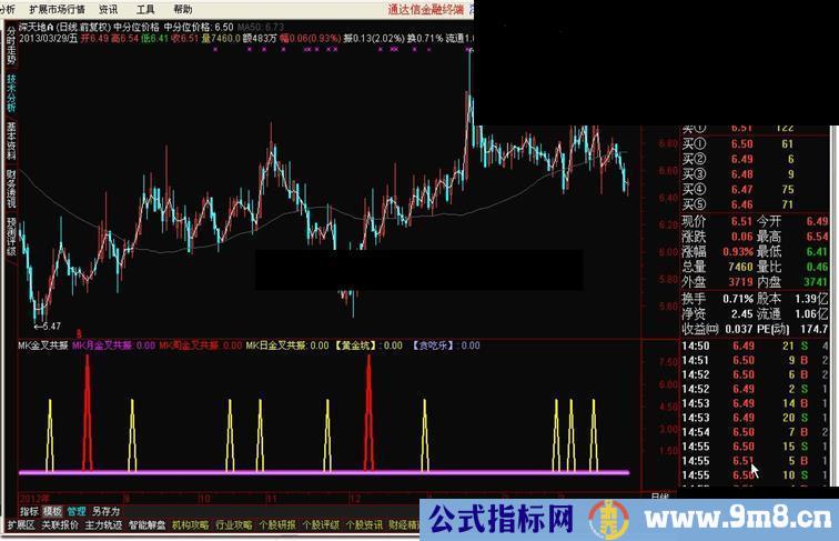 通达信MK金叉共振副图源码