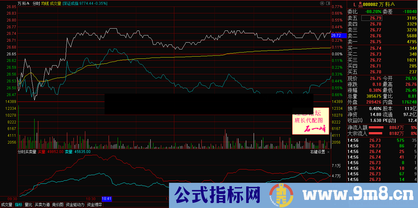 通达信分时买卖量源码分时副图贴图