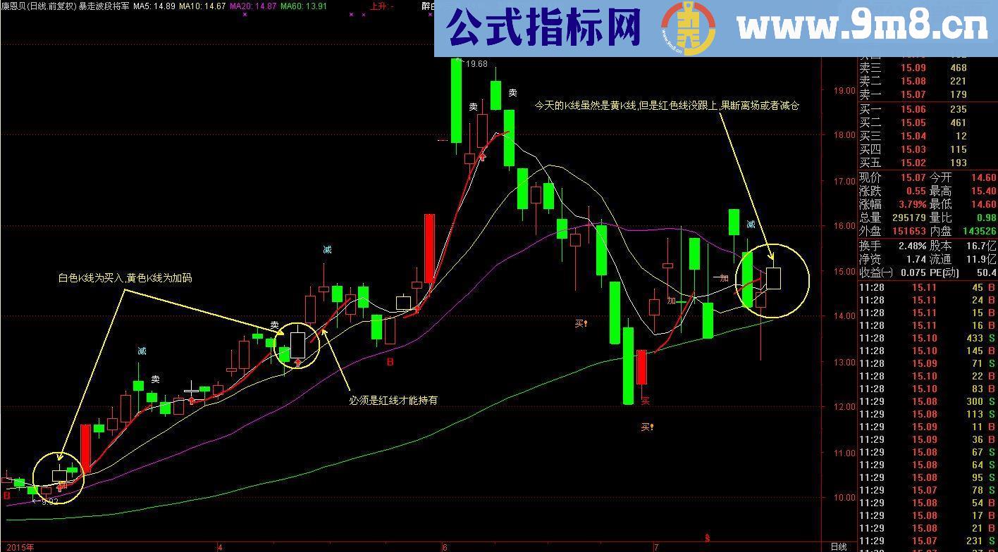 用了2年的指标暴走波段将军(指标 主图 通达信 贴图)