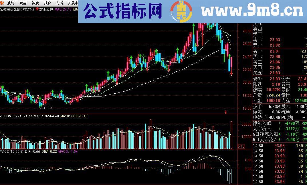 霸王反弹指标主图通达信