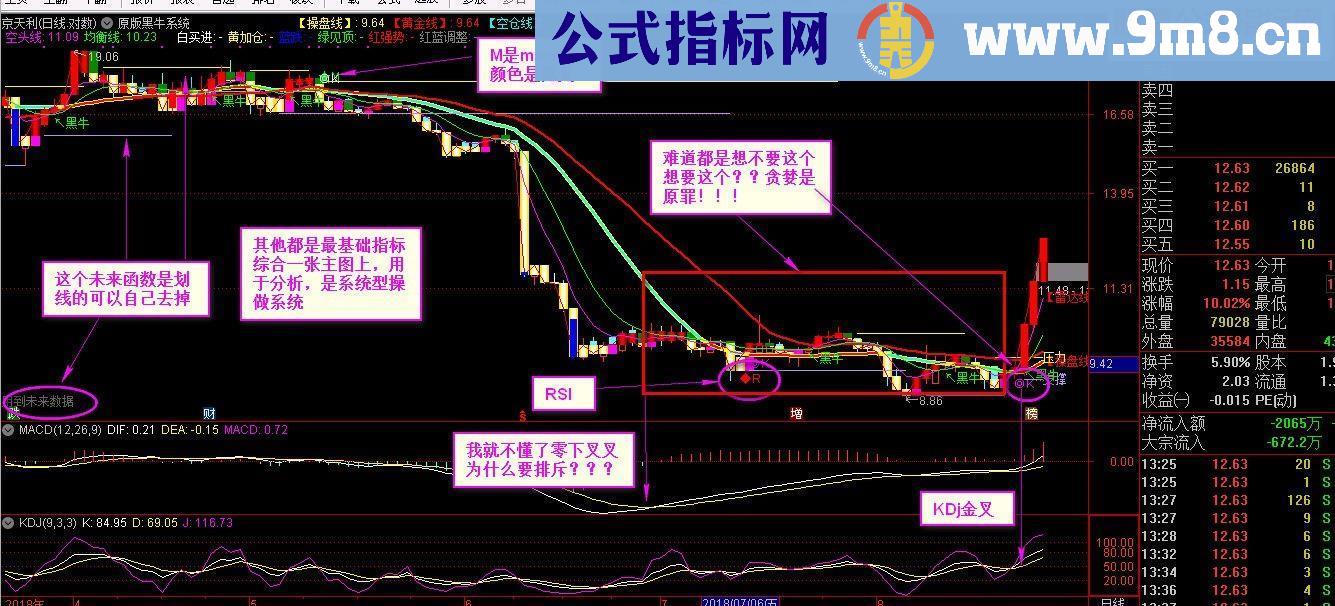 通达信原版黑牛操盘系统（指标主图贴图）