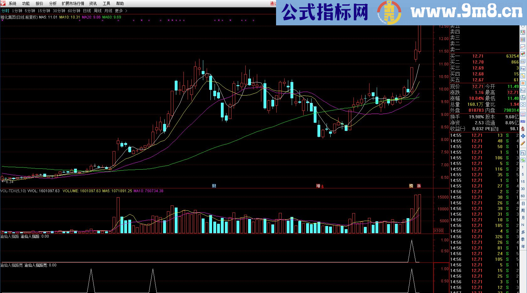 通达信渝仙人指路（指标 副图/选股 贴图）